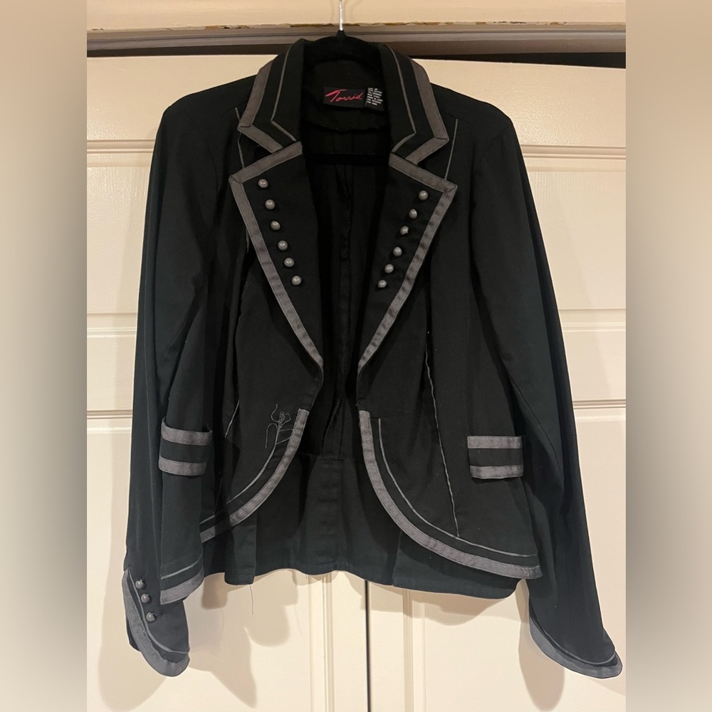 Torrid Black and Gray Blazer